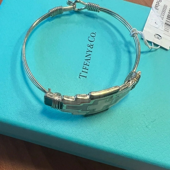 Cross Enamel Gray, White, and Black Gold Tone Bracelet - Picture 8 of 10